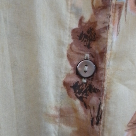 C1💐Anne Klein 6 sleeveless sheer house/tree pattern top - Picture 4 of 8